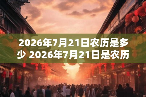 2026年7月21日农历是多少 2026年7月21日是农历几月几日 2026年7月21日农历是多少 2026年7月21日是农历几月几日