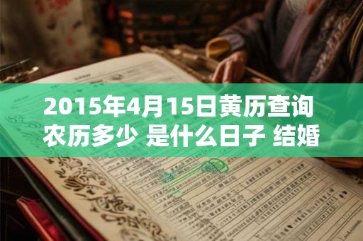 2015年4月15日黄历查询 农历多少 是什么日子 结婚吉时