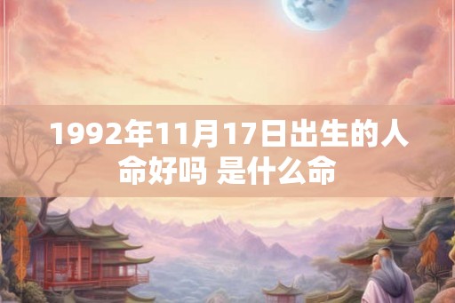 1992年11月17日出生的人命好吗 是什么命