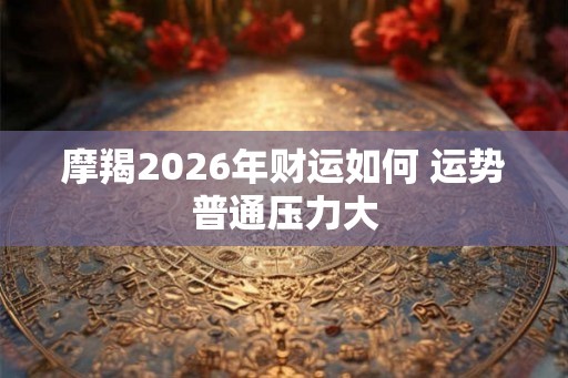摩羯2026年财运如何 运势普通压力大