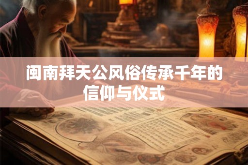 闽南拜天公风俗传承千年的信仰与仪式