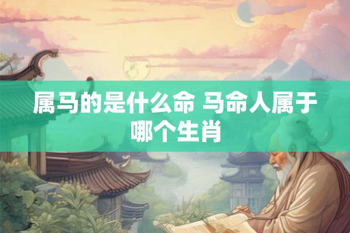 属马的是什么命 马命人属于哪个生肖
