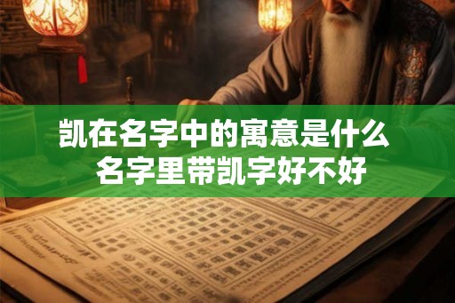 凯在名字中的寓意是什么  名字里带凯字好不好