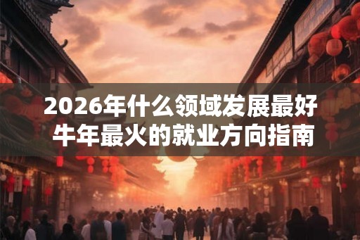 2026年什么领域发展最好 牛年最火的就业方向指南