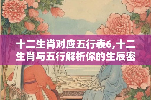 十二生肖对应五行表6,十二生肖与五行解析你的生辰密码
