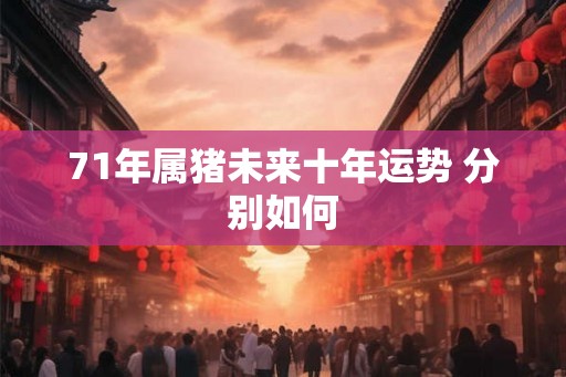 71年属猪未来十年运势 分别如何