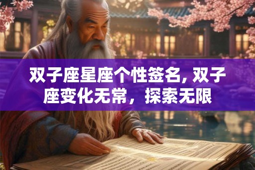 双子座星座个性签名, 双子座变化无常，探索无限