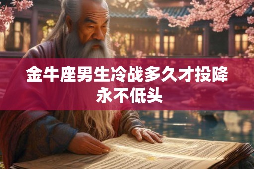 金牛座男生冷战多久才投降 永不低头