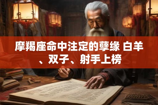 摩羯座命中注定的孽缘 白羊、双子、射手上榜