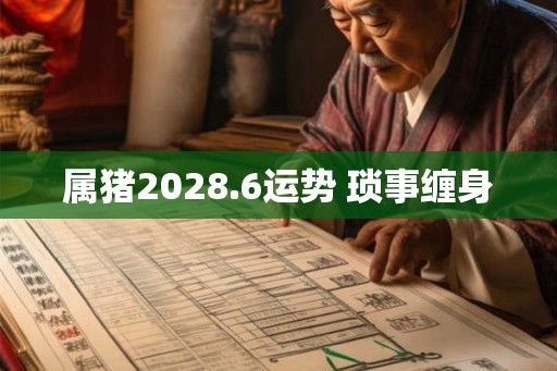 属猪2028.6运势 琐事缠身 属猪2028.6运势 琐事缠身