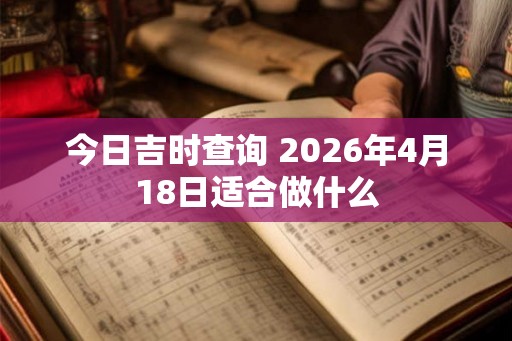 今日吉时查询 2026年4月18日适合做什么 今日吉时查询 2026年4月18日适合做什么