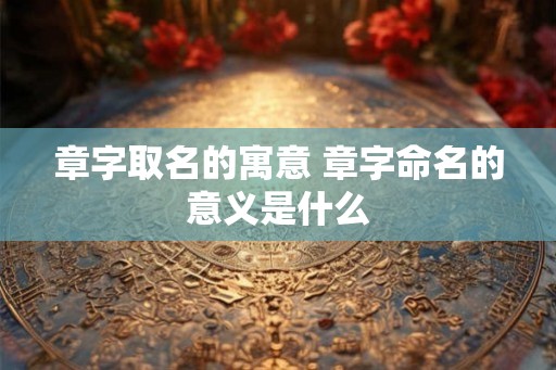 章字取名的寓意 章字命名的意义是什么