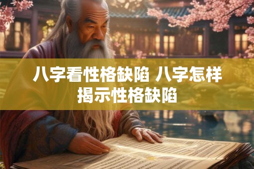八字看性格缺陷 八字怎样揭示性格缺陷