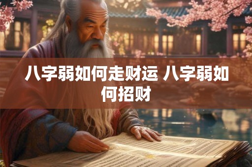 八字弱如何走财运 八字弱如何招财