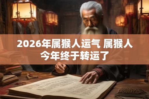 2026年属猴人运气 属猴人今年终于转运了