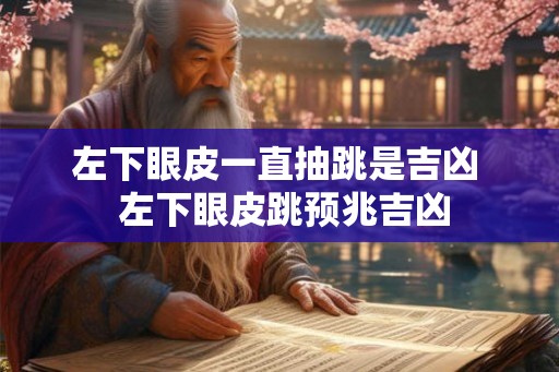 左下眼皮一直抽跳是吉凶  左下眼皮跳预兆吉凶