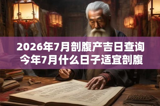 2026年7月剖腹产吉日查询 今年7月什么日子适宜剖腹产生孩子