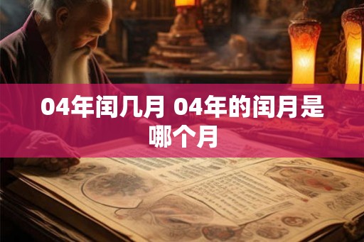 04年闰几月 04年的闰月是哪个月