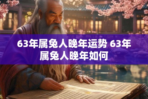 63年属兔人晚年运势 63年属兔人晚年如何 63年属兔人晚年运势 63年属兔人晚年如何