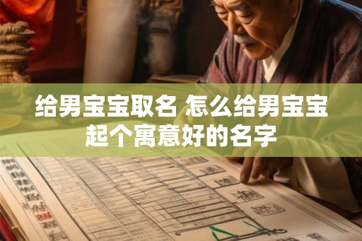 给男宝宝取名 怎么给男宝宝起个寓意好的名字