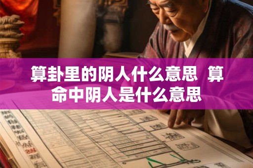 算卦里的阴人什么意思 算命中阴人是什么意思 算卦里的阴人什么意思 算命中阴人是什么意思