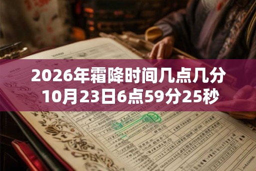 2026年霜降时间几点几分 10月23日6点59分25秒