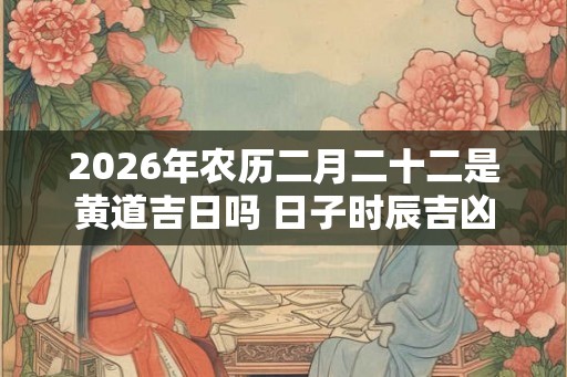 2026年农历二月二十二是黄道吉日吗 日子时辰吉凶