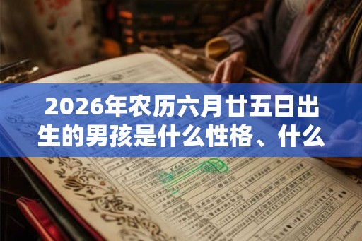 2026年农历六月廿五日出生的男孩是什么性格、什么命运