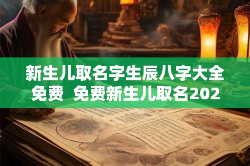 新生儿取名字生辰八字大全免费  免费新生儿取名2026