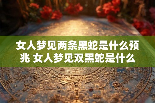 女人梦见两条黑蛇是什么预兆 女人梦见双黑蛇是什么兆头