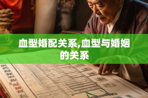 血型婚配关系,血型与婚姻的关系
