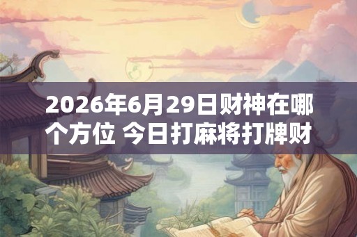 2026年6月29日财神在哪个方位 今日打麻将打牌财运方位