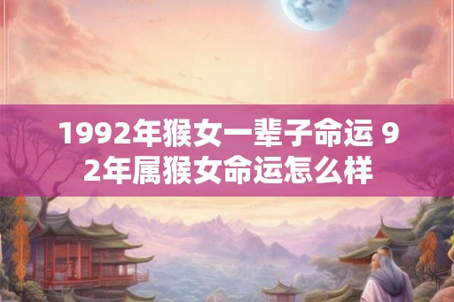 1992年猴女一辈子命运 92年属猴女命运怎么样
