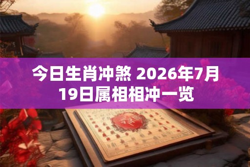 今日生肖冲煞 2026年7月19日属相相冲一览