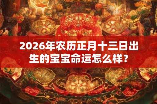 2026年农历正月十三日出生的宝宝命运怎么样？