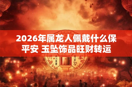 2026年属龙人佩戴什么保平安 玉坠饰品旺财转运