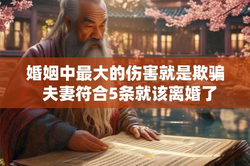 婚姻中最大的伤害就是欺骗  夫妻符合5条就该离婚了