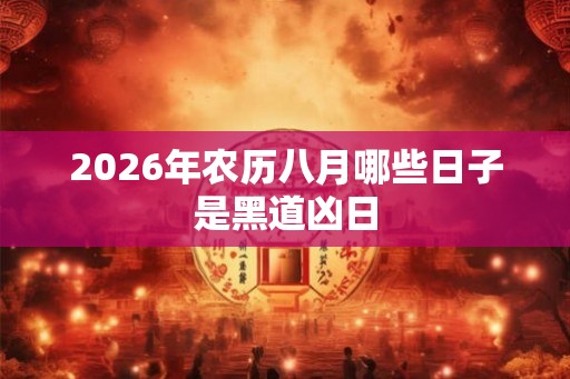 2026年农历八月哪些日子是黑道凶日