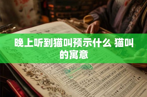 晚上听到猫叫预示什么 猫叫的寓意