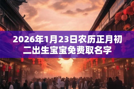 2026年1月23日农历正月初二出生宝宝免费取名字