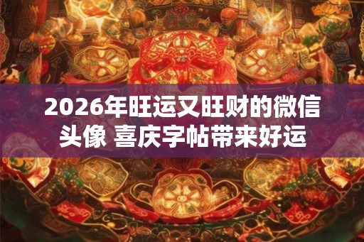 2026年旺运又旺财的微信头像 喜庆字帖带来好运
