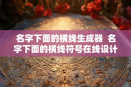 名字下面的横线生成器  名字下面的横线符号在线设计