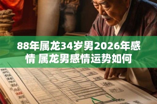 88年属龙34岁男2026年感情 属龙男感情运势如何