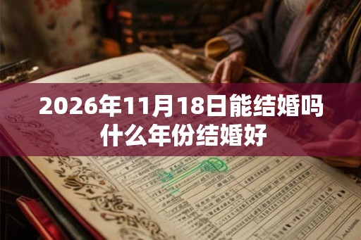2026年11月18日能结婚吗 什么年份结婚好