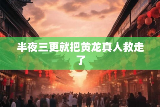 半夜三更就把黄龙真人救走了