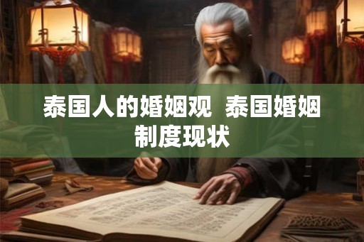 泰国人的婚姻观 泰国婚姻制度现状 泰国人的婚姻观 泰国婚姻制度现状