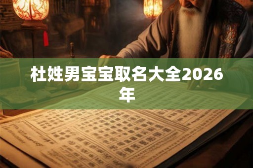 杜姓男宝宝取名大全2026年