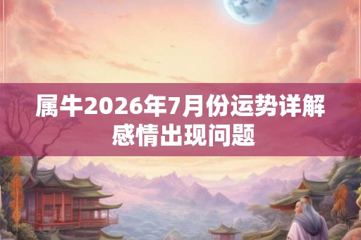属牛2026年7月份运势详解 感情出现问题