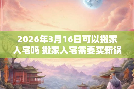2026年3月16日可以搬家入宅吗 搬家入宅需要买新锅吗
