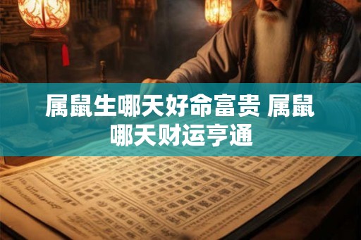 属鼠生哪天好命富贵 属鼠哪天财运亨通